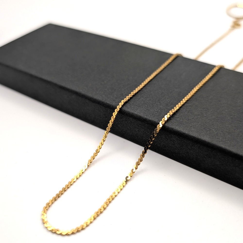 Vintage Napier Gold Tone‎ Serpentine Chain Necklace Flat Link 24 Inch